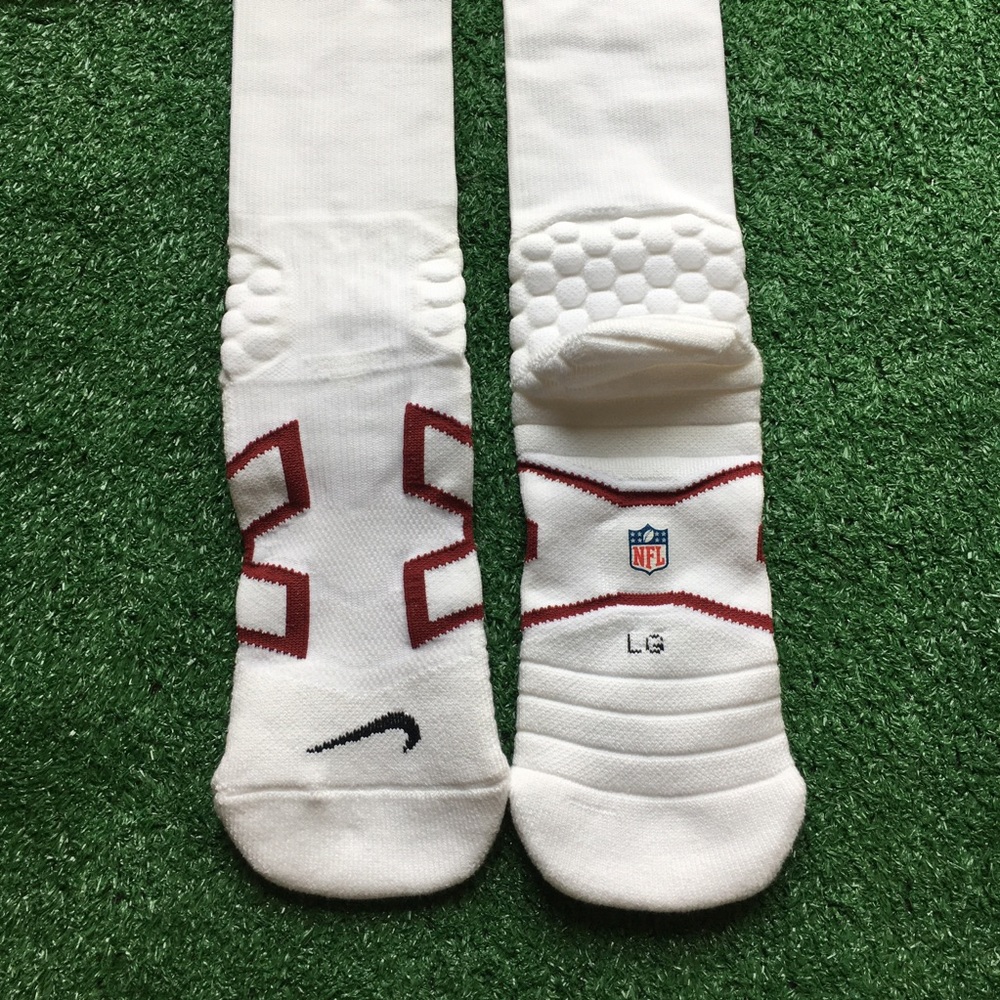 NEW NFL NIKE PADDED FOOTBALL SOCKS LARGE KNEE HIGH MAROON / GOLD / WHITE - Picture 3 of 5